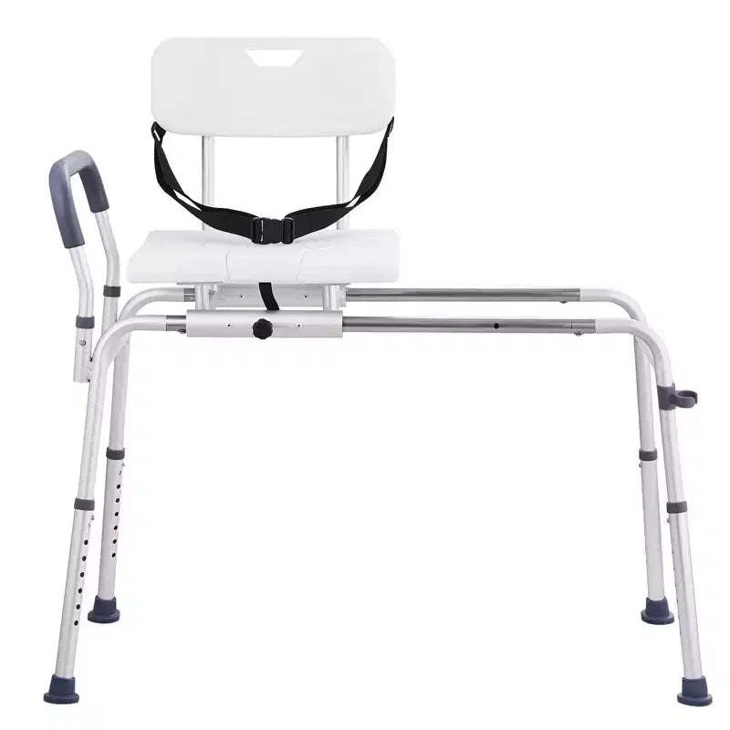 Sliding Tub Transfer Bench with Cut-Out Seat, 400 lbs, 15-Level Height Adjustment
