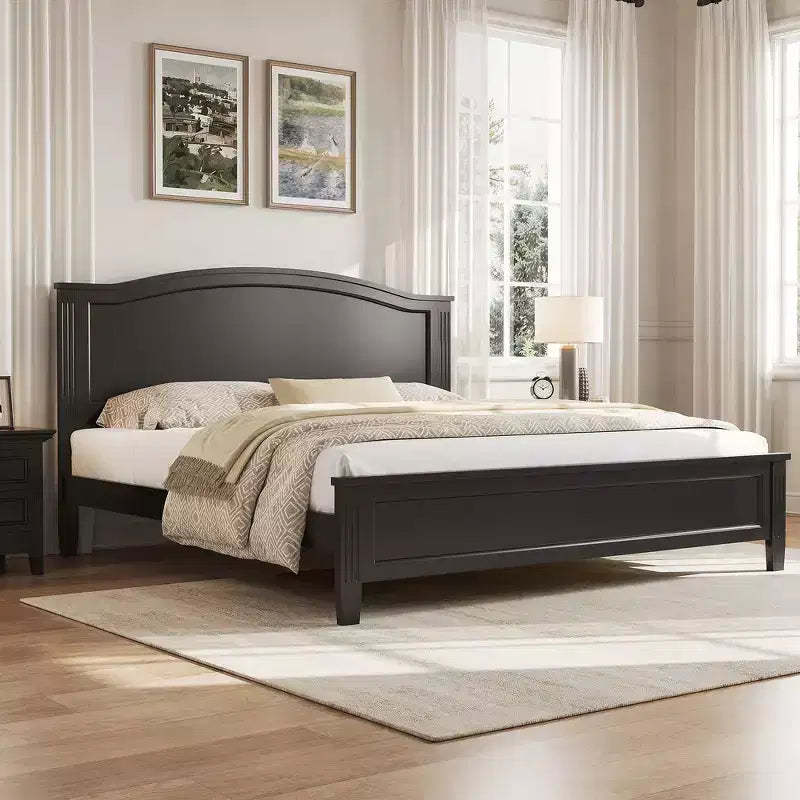 Whisen Platform Bed Bed Frame with Headboard,with Wooden Slat Support Legs
