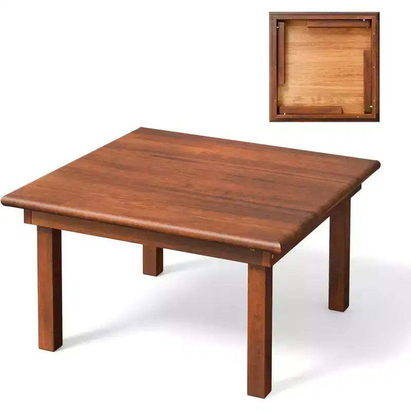 VINGLI Outdoor Folding Coffee Table, Natural Poplar Wood Patio Coffee Table, No Assembly Required, Ideal for Balcony, Porch