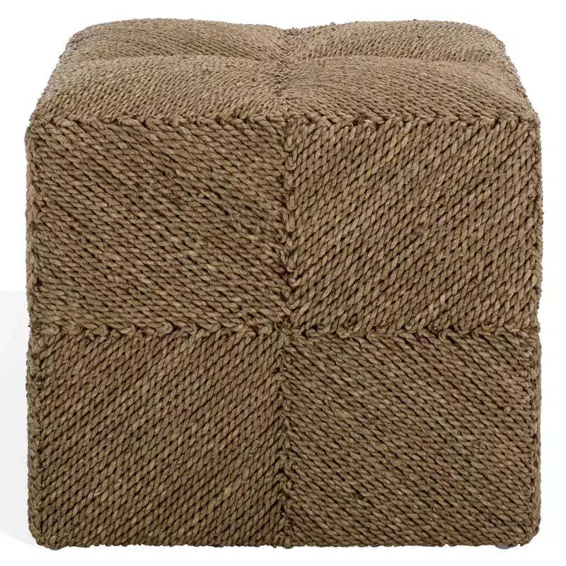 Malta Woven Seagrass Ottoman - CWK2028 - Natural - Safavieh Couture