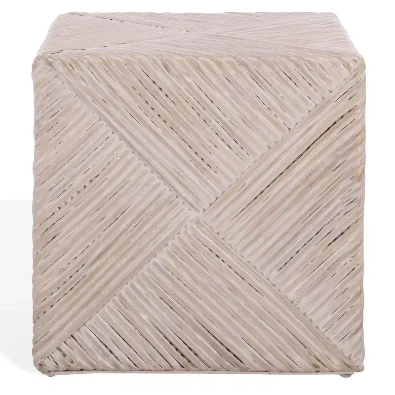 Wynrose Woven Rattan Ottoman - CWK2029 - Off-White - Safavieh Couture