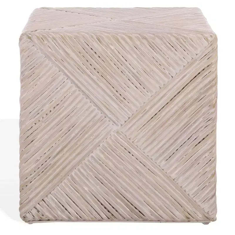 Wynrose Woven Rattan Ottoman - CWK2029 - Off-White - Safavieh Couture
