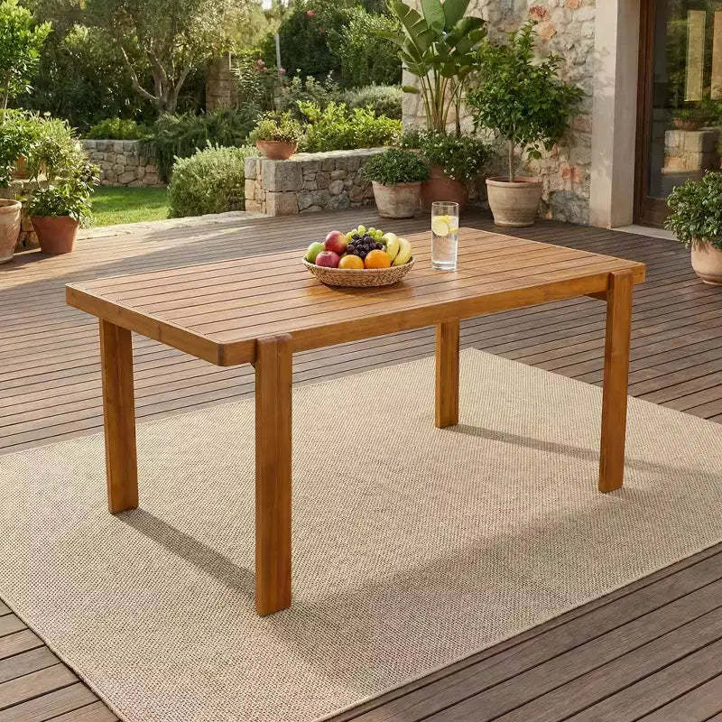 Christopher Knight Home Farhan Modern Rectangular Patio Dining Table with Slatted Design