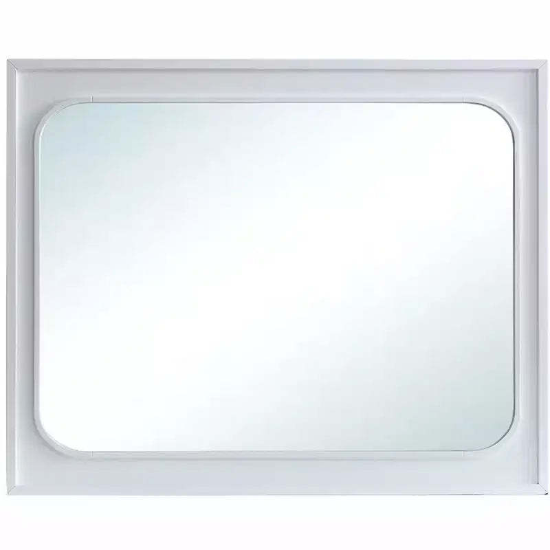 Passion Furniture Milan 45 in. W x 36 in. H Rectangle Wood Frame White Dresser Mirror
