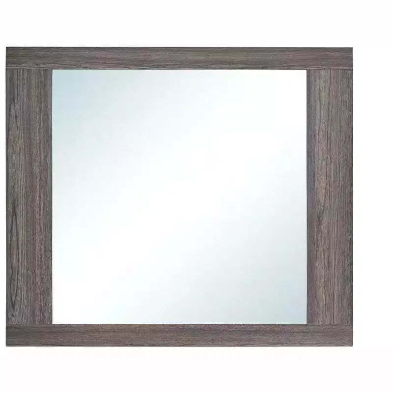 Passion Furniture Aberdeen 43 in. W x 37 in. H Rectangle Wood Frame Gray and Oak Dresser Mirror