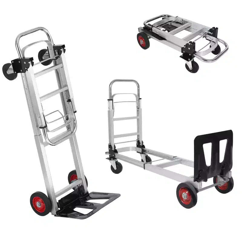 Heavy Duty 2-in-1 Convertible Hand Truck Platform Cart  700 lbs Capacity, Folding Dolly with Telescoping Handle & 4 Wheels  Ideal for Warehouse