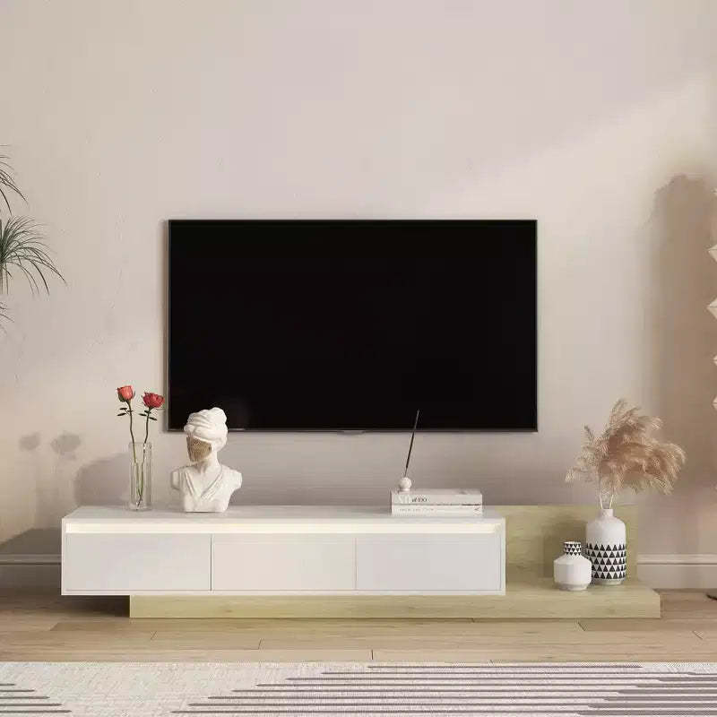 GDFStudio Ramsey Extendable LED TV Stand Entertainment Center with Storage