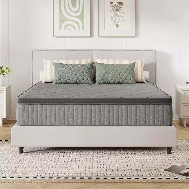 Novilla 8/10/12/14 inch Medium Firm Hybrid Gel Infused Memory Foam Bed-in-a-Box Mattress