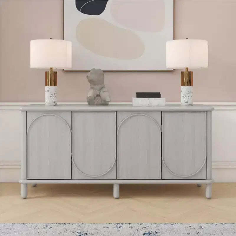 GDFStudio Abigail Rustic Wood Sideboard Cabinet with Adjustable Shelves