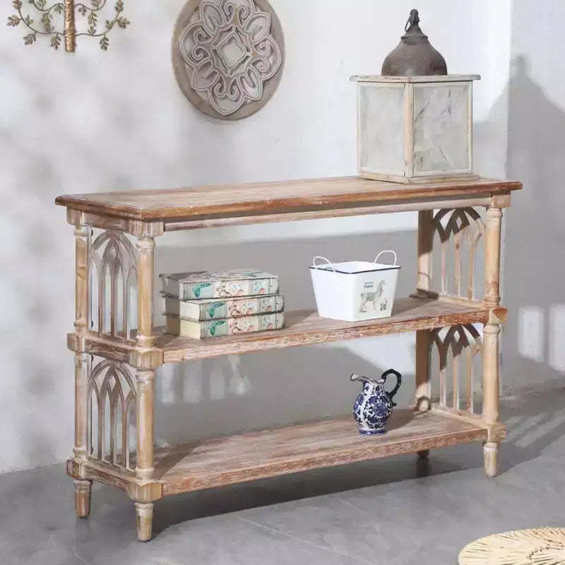 GDFStudio Arthur Gothic Rustic 3-Tier Console Table