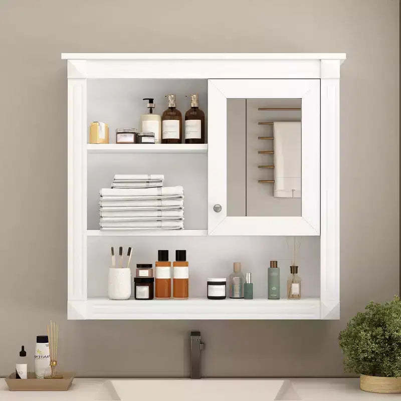 AMMER 32'' Bathroom Wall Cabinet with Mirror, Wall Mounted Medicine Cabinet with 4 Shelves, Mirrored Door Over Toilet Storage Cabinet