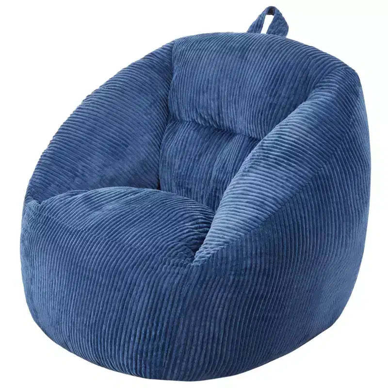 Bean Bag Chair, 3 Feet Bean Bag Chair with Soft Armrests and Storage Pocket, 25D Memory Foam Filled with Soft Teddy Velvet Cover
