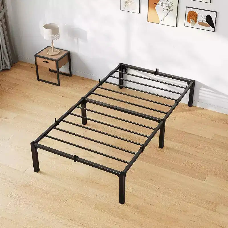 Metal Platform Bed Frame 16 Inch High, 800 Lb Capacity, No Box Spring Needed, Screw Free Assembly with Reinforced Slats