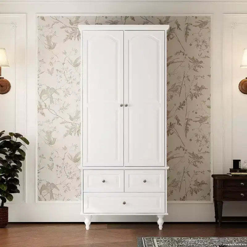 Famapy Wardrobe Closet 2 Door 3 Drawer with Tall Legs