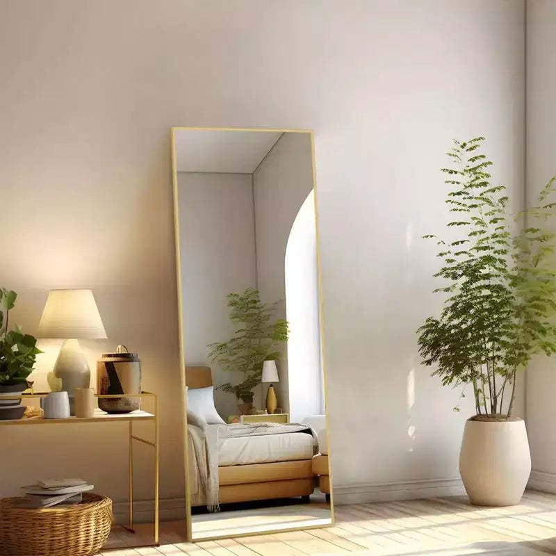 JIONJOY 16x59 Full Length Mirror, Shatterproof HD Glass Metal Frame, Floor/Wall Mounted for Bedroom Closet Entryway
