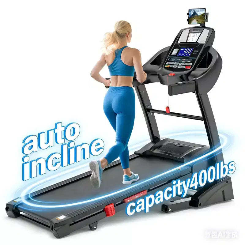 Newest Upgraded treadmill with 20% Auto Incline Treadmill Full Running Deck Treadmill 400 LBS Capacity