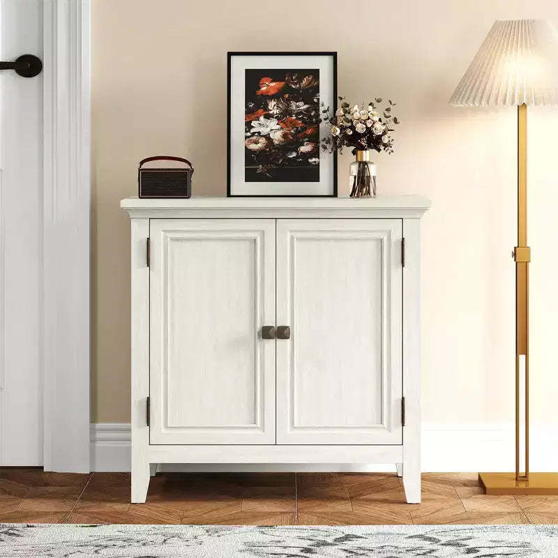 Kitchen Sideboard Cabinet with Doors, Adjustable Shelves, White
