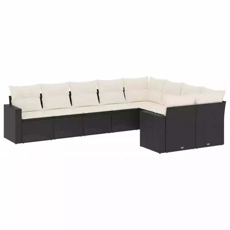 vidaXL Garden Sofa Set Black PE Rattan Large Modular Garden Sofa Set