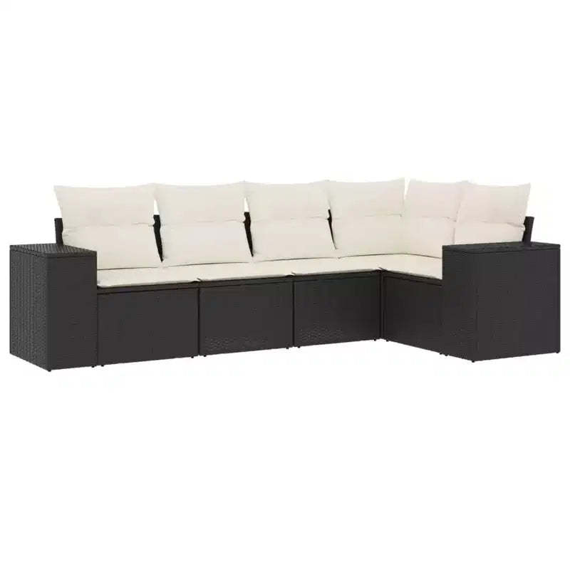 vidaXL Garden Sofa Set Black PE rattan Large Modular