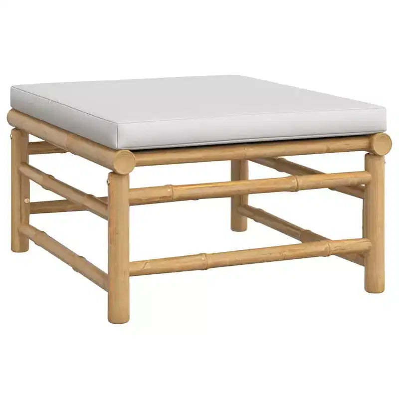 vidaXL Garden Footstool Light Gray Bamboo Medium Modular