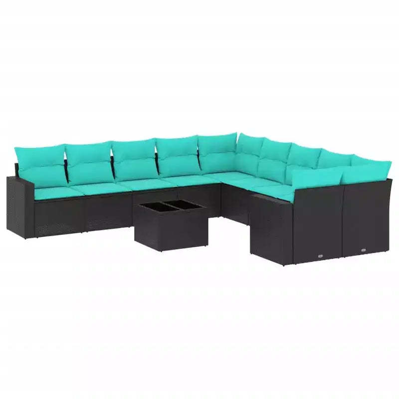 vidaXL Outdoor Sofa Set Solid Acacia Wood and Polyester Natural