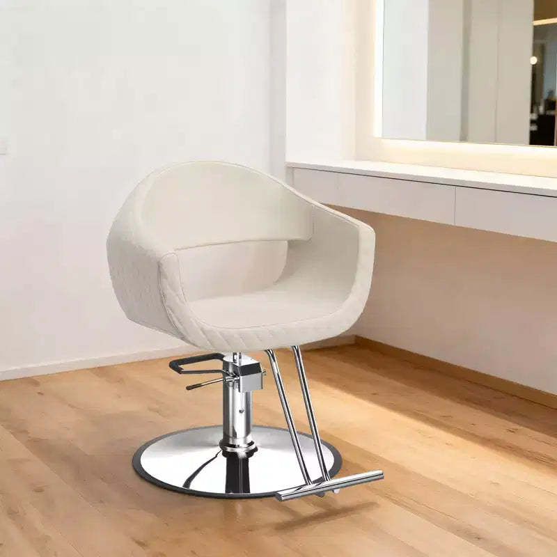 Karl Home Eye-catching Rhombus Stitch Pattern Extra Wide Seat Hair Stylist Salon Chair