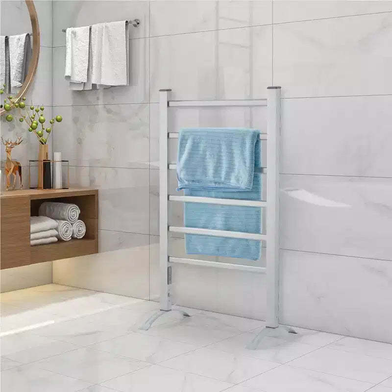 6-Bar Towel Warmer, Freestanding or Wall Mounted Bathroom Heater,Plug-in Towel Rack, IP56 Waterproof for Bathroom, Spa