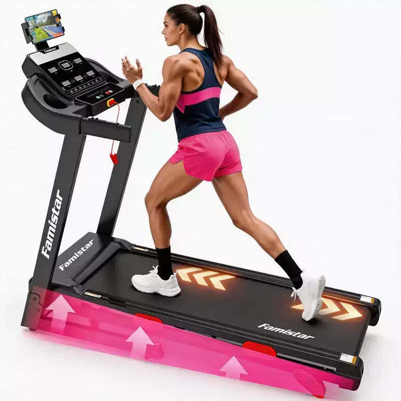Folding Treadmill for Home with 3.75 HP Motor, App Control, Bluetooth Speakers, Manual Incline, 330 lb Capacity