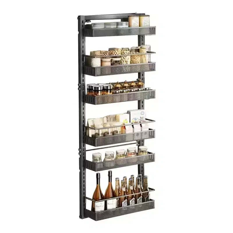 6-Tier Over The Door Organizer, Adjustable Hanging Spice Rack, Wall/Door Mount for Pantry/Laundry