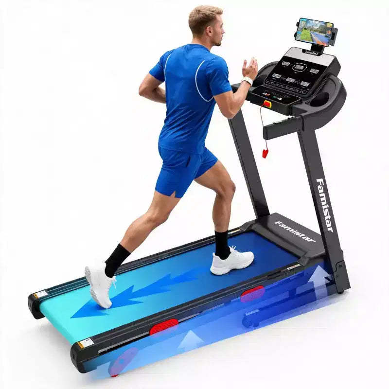 Compact Folding Treadmill for Home with 3.75 HP Motor, App Control, Bluetooth, 10% Incline, 330 lb Capacity