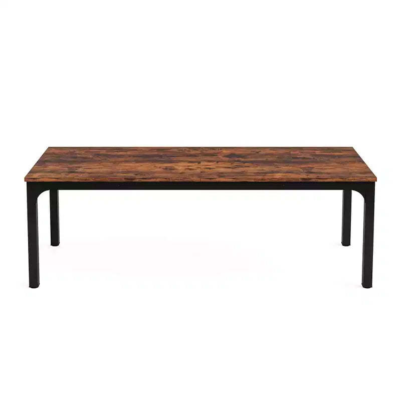 HomeRoots 46 Brown and Black Wood and Iron Dining Table