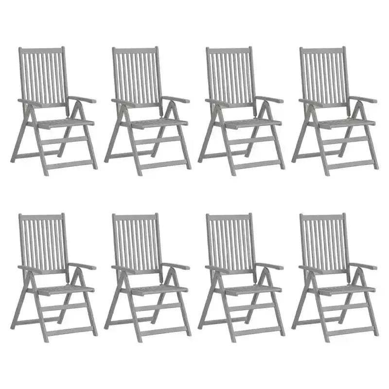 vidaXL Garden Chair Set of 6 Solid Acacia Wood Standard Foldable