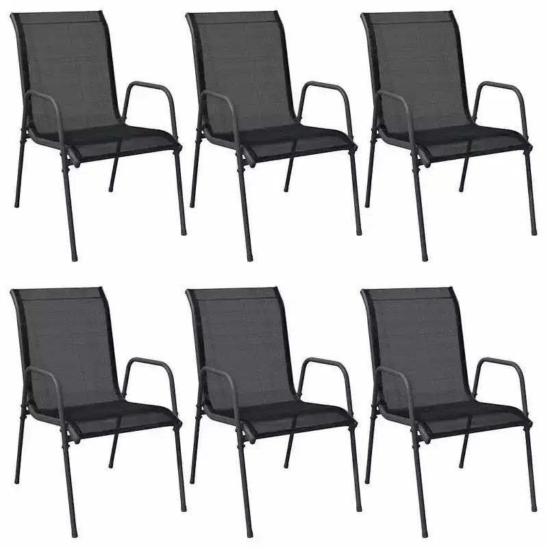 vidaXL Garden Chair Set of 2 and Steel and Textilene