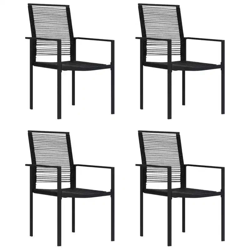 vidaXL Garden Chair Set of 2 PVC hollow rattan, powder-coated steel