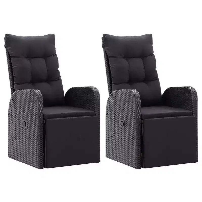 vidaXL Armchair PE Rattan, Powder-Coated Steel, Polyester One size