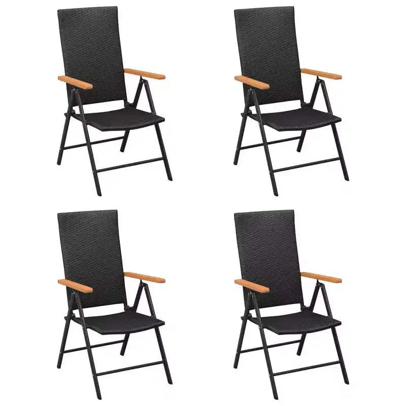 vidaXL Garden Chair Set of 2 PE rattan, aluminum Standard