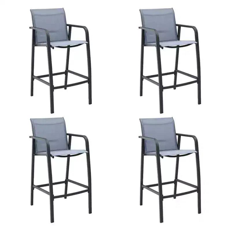 vidaXL Garden Bar Chair Set of 4 Textilene, Steel Standard