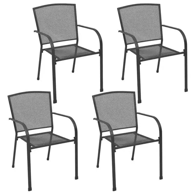 vidaXL Outdoor Chair Set of 2 E-coated, powder-coated steel