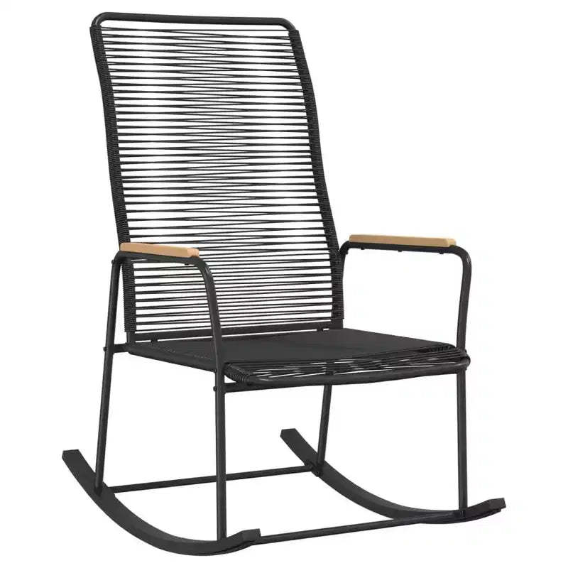 vidaXL Patio Rocking Chair Black 23.2x31.3x40.9 PVC Rattan