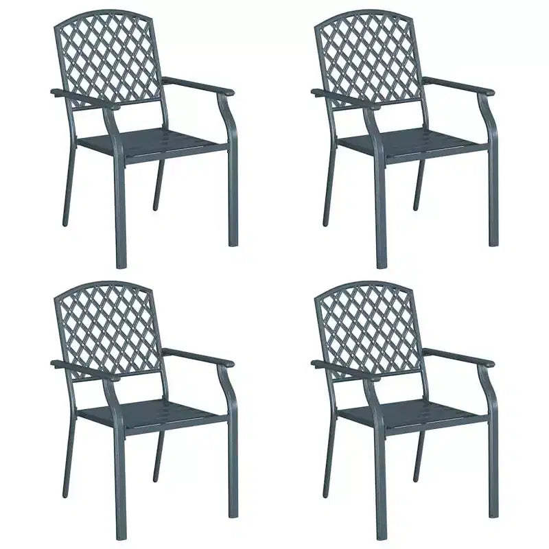vidaXL Garden Chair 4 pcs Anthracite 22.05 x 25.59 x 35.04 in Steel