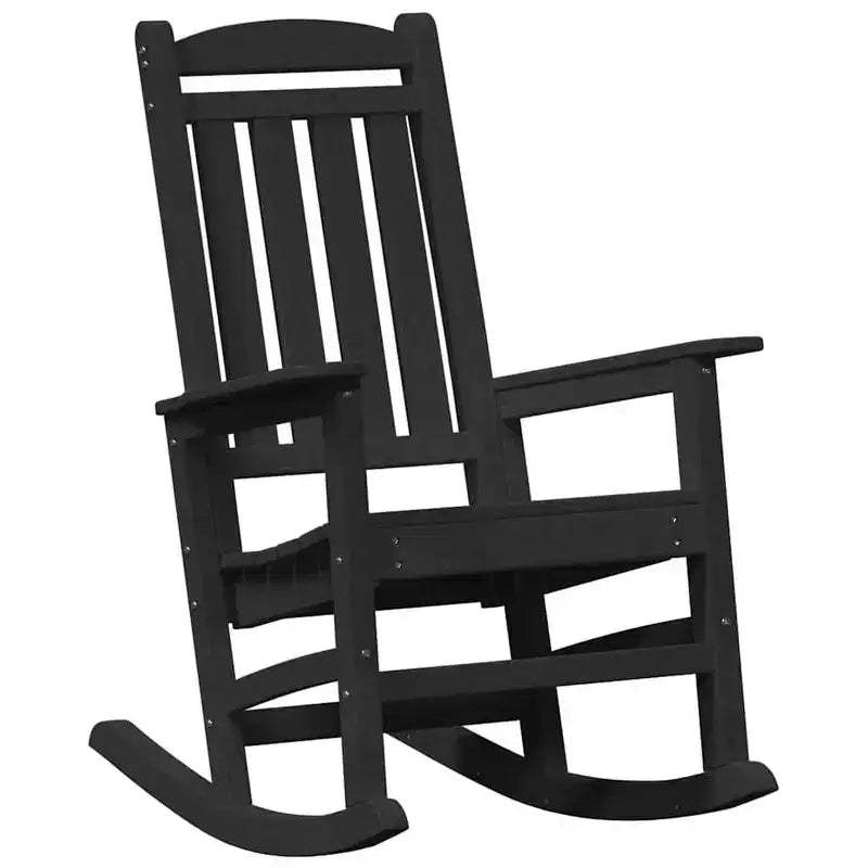 vidaXL Garden Rocking Chair Black 36.22 x 27.56 x 42.52 in HDPE