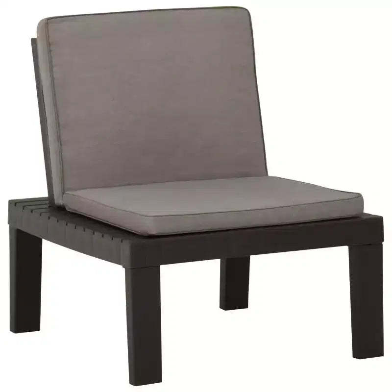 vidaXL Lounge Chair Grey, Anthracite Plastic, Fabric Medium