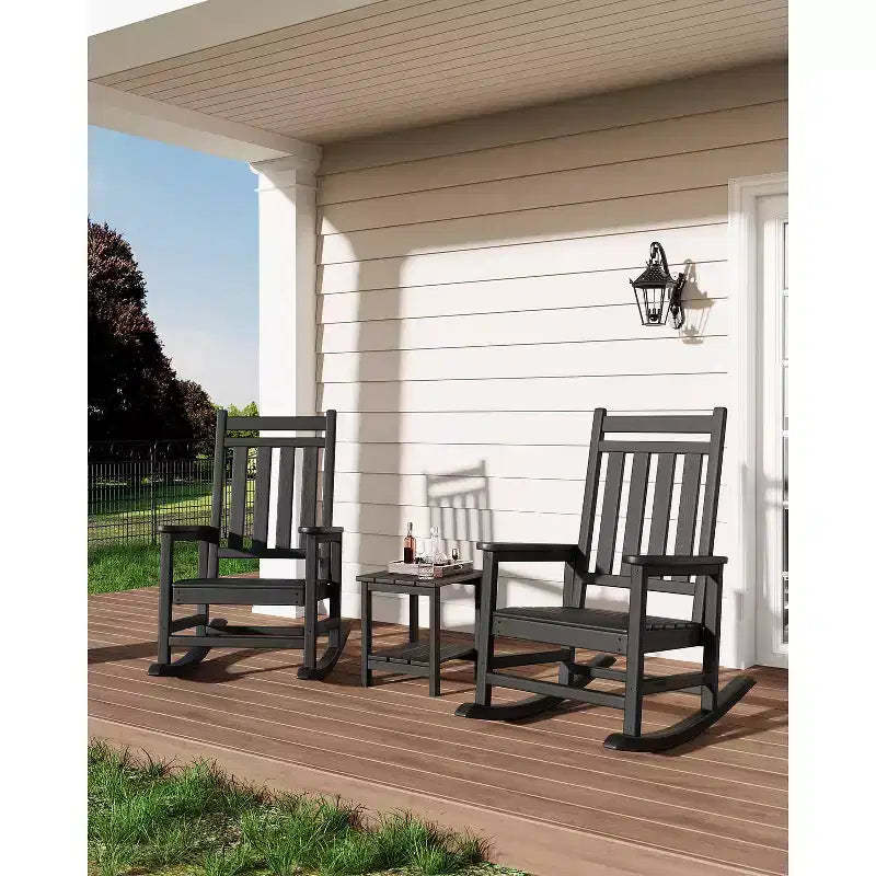 2-Tier Outdoor Side Table - All-Weather HDPE Patio Table for Pool & Deck