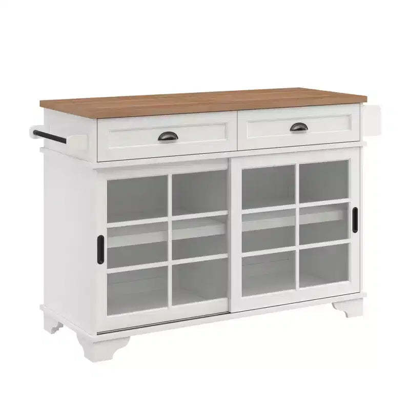 Walker Edison 48 White Free-Standing Kitchen Island