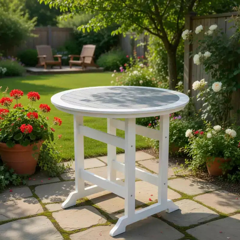 GDFStudio Harbor 48 x 48 Round Outdoor HDPE Bar Table