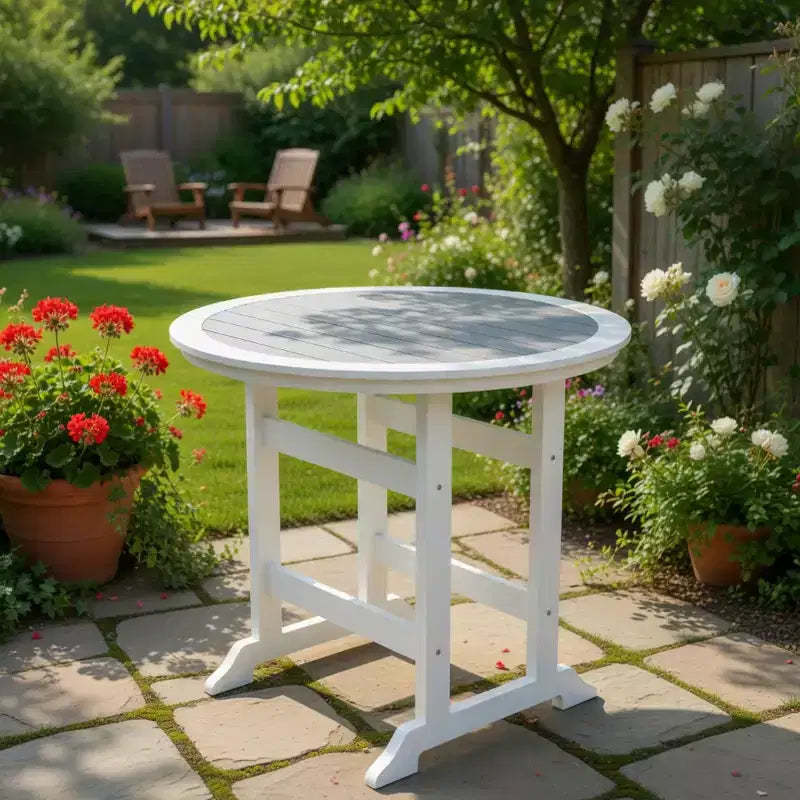 GDFStudio Harbor 48 x 48 Round Outdoor HDPE Bar Table