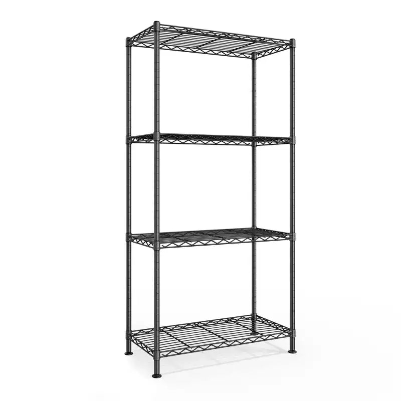 SONGMICS Storage Shelf, Metal Wire Shelving Unit, Adjustable Shelves, 4 Tier, 11.8 x 23.6 x 47.6 Inches, Ink Black