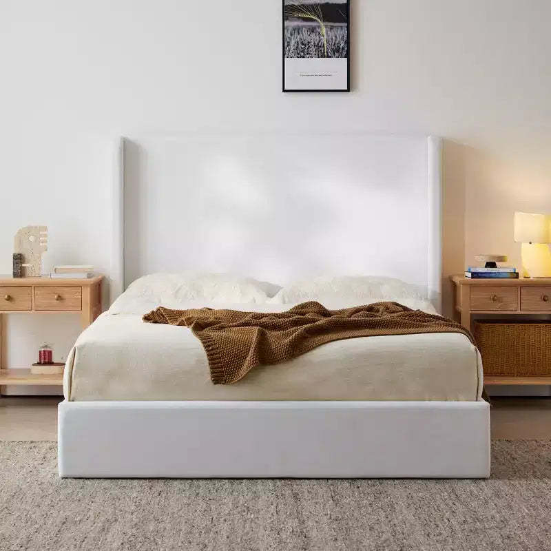 Christopher Knight Home Heino Modern Coconut Micro Suede Upholstered Floor Bed with Wingback