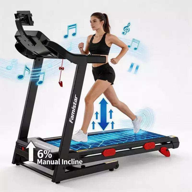 Electric Treadmill for Home with Quiet Motor, 0.69 MPH Speed Range, Incline, 350 lb Capacity and LED Monitor