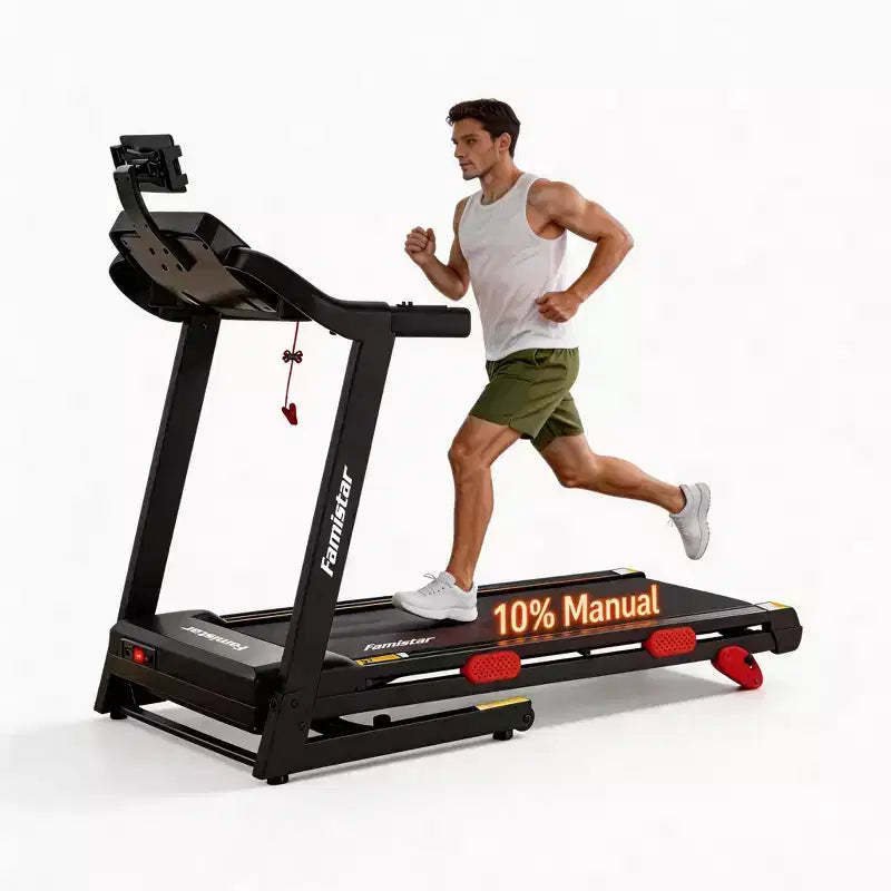 Home Fitness Treadmill with Quiet Motor, Incline, 0.69 MPH Speed, 330 lb Capacity, LED Display & Programs